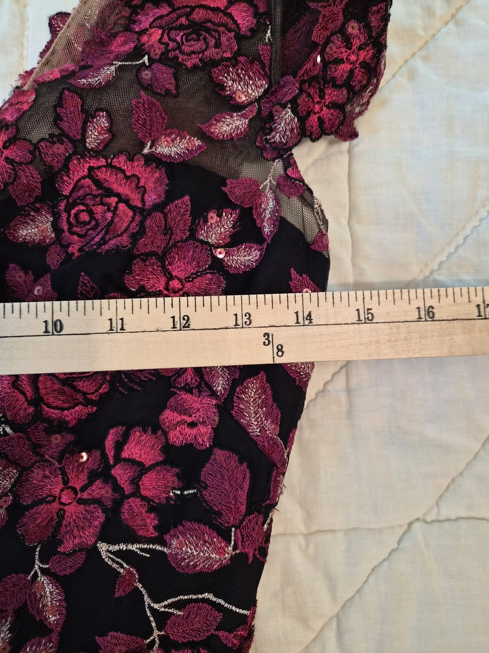 Marchesa Notte Floral Embroidered Cocktail Dress- Size 0 - Picture 6 of 13